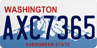 WA license plate AXC7365