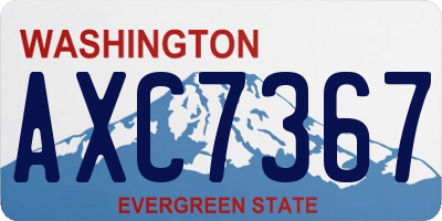 WA license plate AXC7367