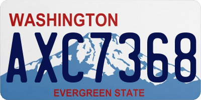 WA license plate AXC7368