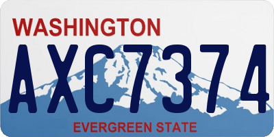 WA license plate AXC7374