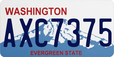 WA license plate AXC7375