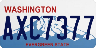 WA license plate AXC7377