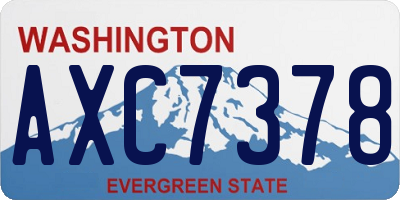 WA license plate AXC7378
