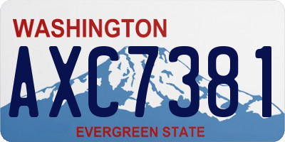 WA license plate AXC7381
