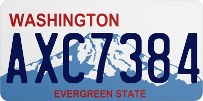 WA license plate AXC7384