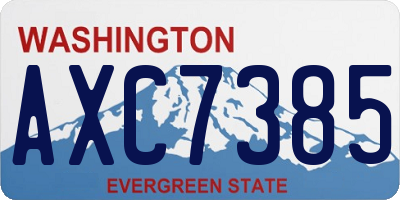 WA license plate AXC7385