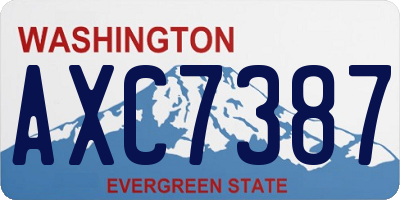 WA license plate AXC7387
