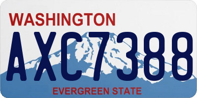 WA license plate AXC7388