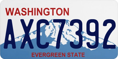 WA license plate AXC7392