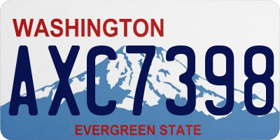 WA license plate AXC7398