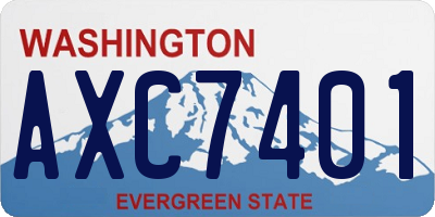 WA license plate AXC7401