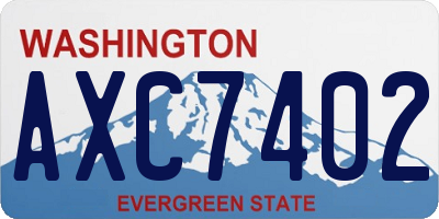 WA license plate AXC7402