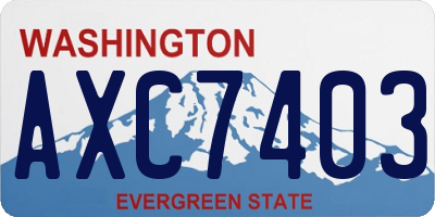 WA license plate AXC7403