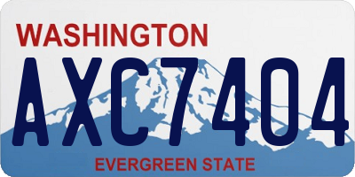 WA license plate AXC7404
