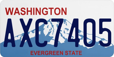 WA license plate AXC7405