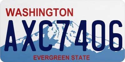 WA license plate AXC7406