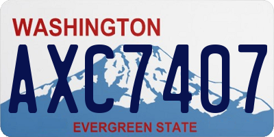 WA license plate AXC7407