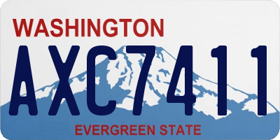 WA license plate AXC7411