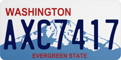 WA license plate AXC7417