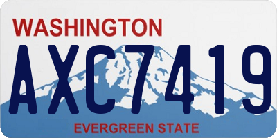 WA license plate AXC7419