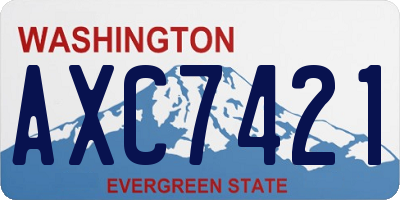 WA license plate AXC7421