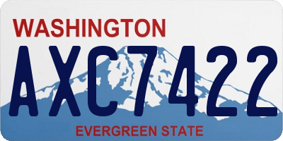 WA license plate AXC7422