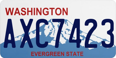 WA license plate AXC7423