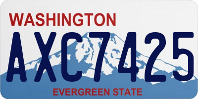 WA license plate AXC7425