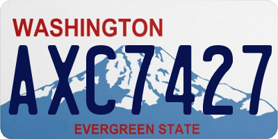 WA license plate AXC7427