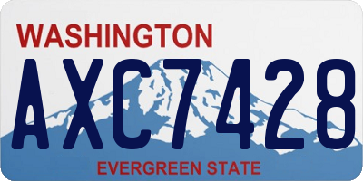 WA license plate AXC7428