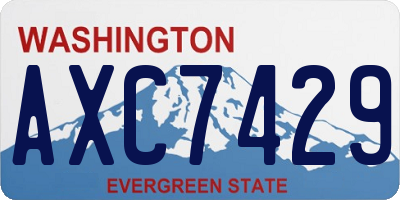 WA license plate AXC7429