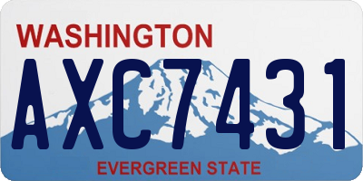 WA license plate AXC7431
