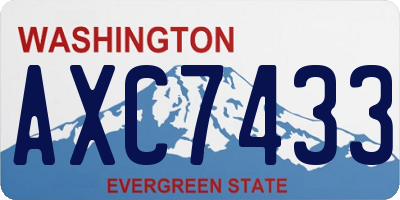 WA license plate AXC7433