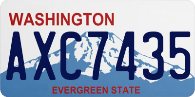WA license plate AXC7435