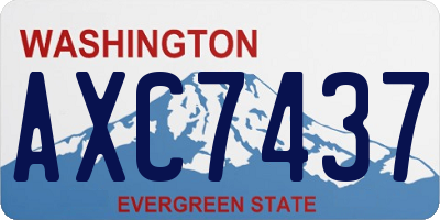 WA license plate AXC7437