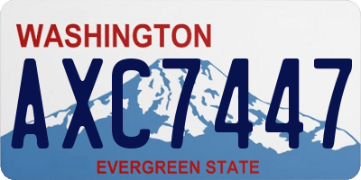 WA license plate AXC7447