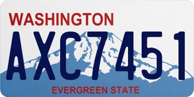 WA license plate AXC7451