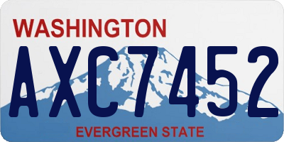WA license plate AXC7452