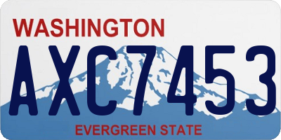WA license plate AXC7453