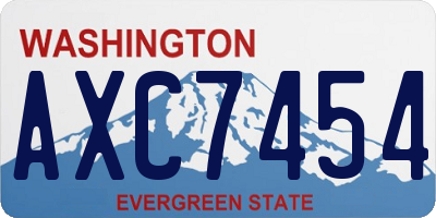 WA license plate AXC7454