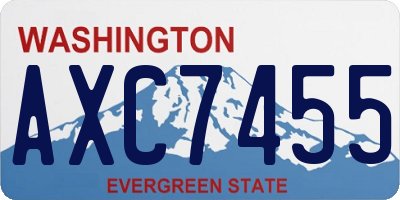 WA license plate AXC7455