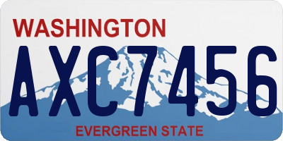 WA license plate AXC7456
