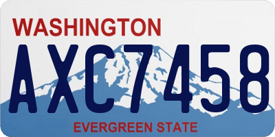 WA license plate AXC7458