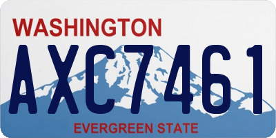 WA license plate AXC7461