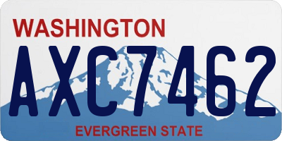 WA license plate AXC7462