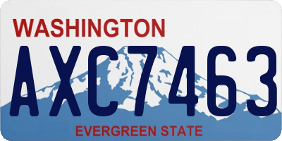WA license plate AXC7463