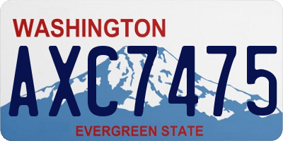 WA license plate AXC7475