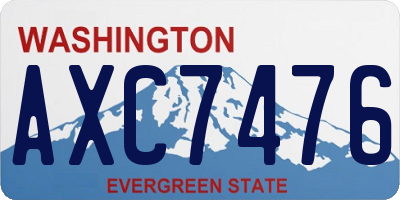 WA license plate AXC7476