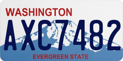 WA license plate AXC7482