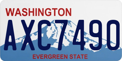 WA license plate AXC7490